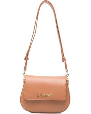 Love Moschino Logo-plaque Curved Shoulder Bag - ピンク