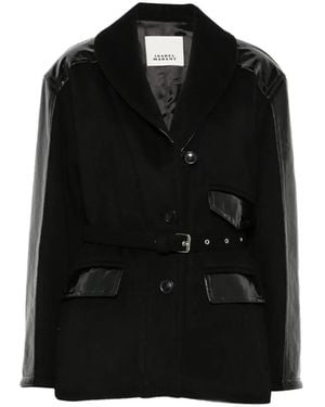 Isabel Marant Abrigo A Paneles Con Cinturón - Negro