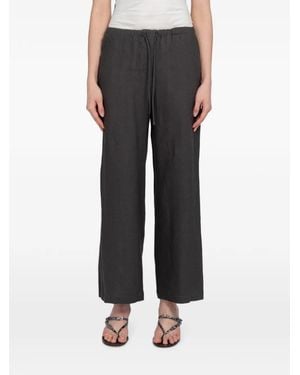 Amomento Drawstring Linen Pants - Black