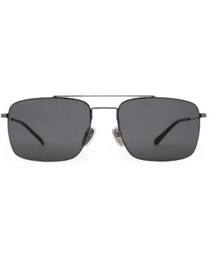 Gucci Rectangle-Frame Sunglasses - Grey