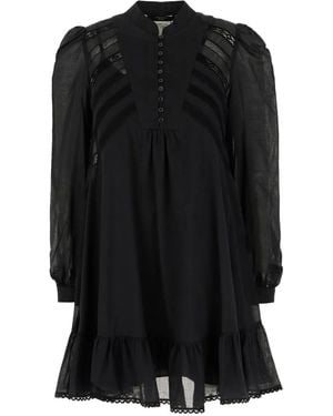 Weekend by Maxmara Lace-Insert Ruffled Mini Dress - Black