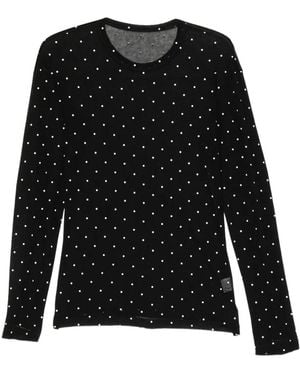 JNBY Polka-Dot Cotton T-Shirt - Black