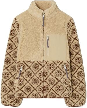 Tory Burch T Monogram Fleecejacke - Natur