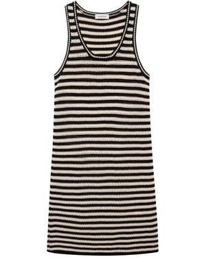 Anine Bing Arie Dress And Ivory Stripe - Black