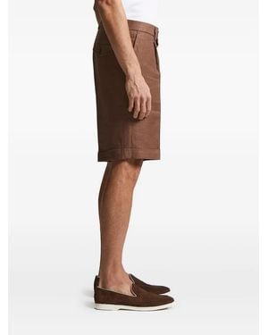 Peserico Leinen-Shorts mit Falten - Weiß