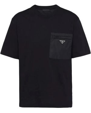 Prada T-Shirt Met Zak - Zwart