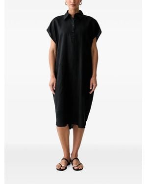 Benetton Kurzärmeliges Midikleid - Schwarz
