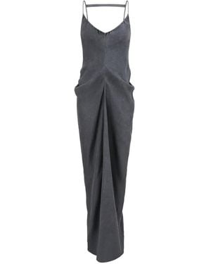 Oude Waag Washed Halter-Neck Draped Maxi Dress - Blue