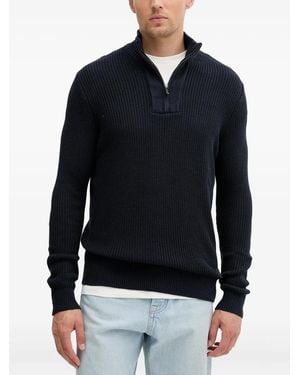 Guess Half-zip ribbed sweater - Blau