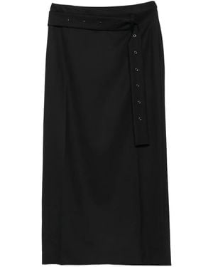 Low Classic Eyelet-detail belted skirt - Negro