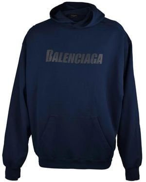 Balenciaga Logo Hoodie - Blue