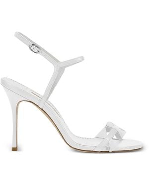 Manolo Blahnik Cigaura Bow-Detail Sandals - White