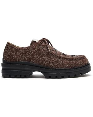 LILI CURIA Eliot Suede Lace-Up Loafers - Brown