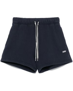 Autry Cotton Sweatshirt Shorts - Blue