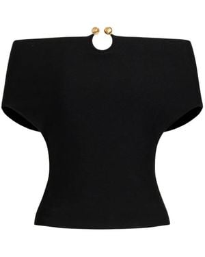 Alberta Ferretti Cut-Out Off-Shoulder Top - Black