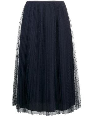 RED Valentino High-Rise Flared Midi Skirt - Blue