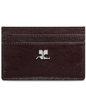 Courreges Ac Naplack Leather Cardholder - Purple