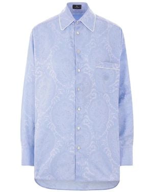 Etro Pyjama-Oberteil mit Paisley-Print - Blau