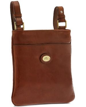 The Bridge Zip-Fastening Leather Messenger Bag - Brown