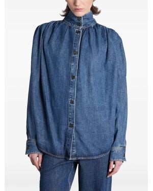 IRO Camiseta Vaquera Fruncida - Azul