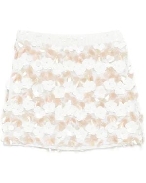 P.A.R.O.S.H. Floral Mini Skirt - White