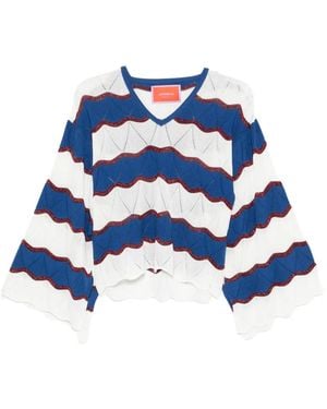 La DoubleJ Jersey con cuello en V - Azul