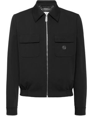 Philipp Plein Logo-Plaque Jacket - Black