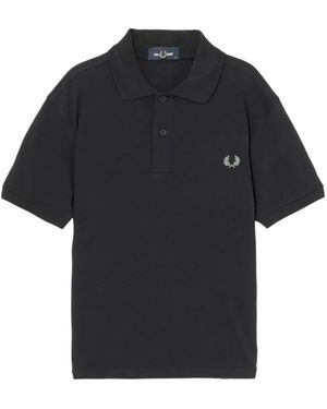 Fred Perry Laurel-Wreath Short-Sleeve Polo Shirt - Black