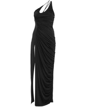 Twentyfourhaitch Arutas Ruched Side-Slit Dress - Black