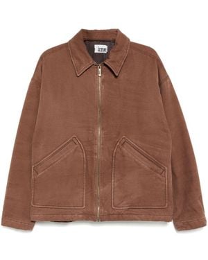 Izzue Zip-Up Worker Jacket - Brown