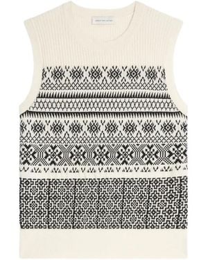 Dries Van Noten Wollen Trui Met Jacquard - Grijs