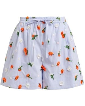 Essentiel Antwerp Flower-Embellished Shorts - White