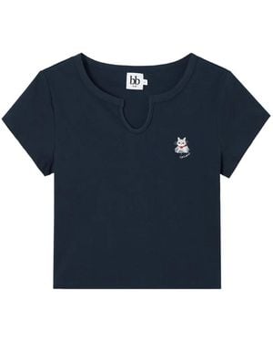 B+ AB Cat-Patch T-Shirt - Blue