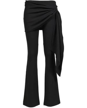 BOHEMSEO Strap-Tied Flared Trousers - Black