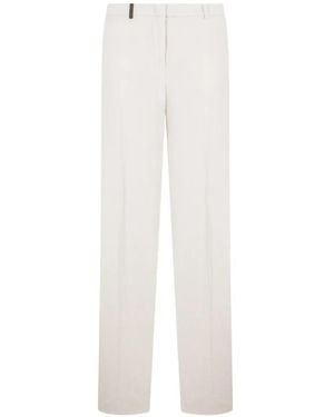 Peserico Pressed-Crease Tailored Pants - White