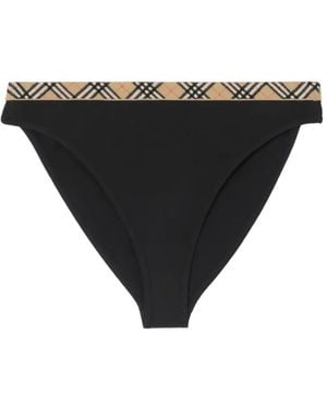 Burberry Bikinislip Met Geruite Afwerking - Zwart