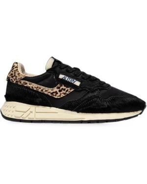 Autry Reelwind Leopard-Print Sneakers - Black