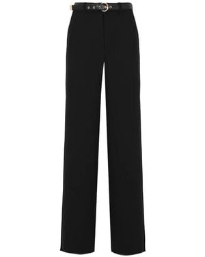 Max Mara Belted Wide-Leg High-Waisted Trousers - Black