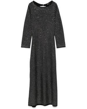 Maje Rhinestoned Maxi Dress - Black