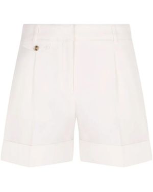 BOSS Pleated-Front Cuffed Shorts - White