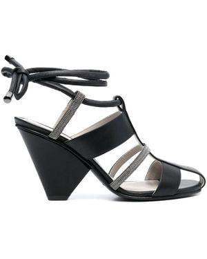Fabiana Filippi 100Mm Leather Sandals - Black