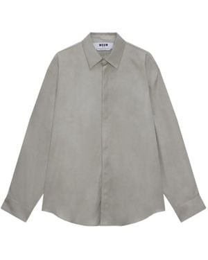 MSGM Chemise À Boutonnière Sur Le Devant - Gray