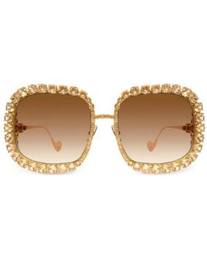 Anna Karin Karlsson Starry Sky Crystal-Embellished Sunglasses - Natural