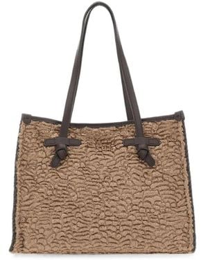 MARCELLA CLUB Marcella Animalier-Pattern Shoulder Bag - Natural