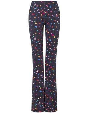 Love Moschino Printed Technical Jersey Trousers - Blue