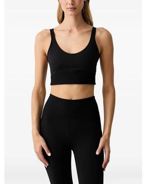 Casall Ribbed-Trim Top - Black