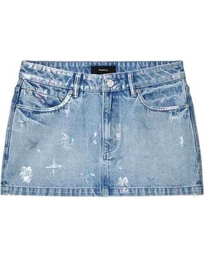 Purple Brand Monogram Mini Skirt - Blue
