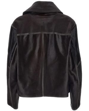 DESA NINETEENSEVENTYTWO Zip-Detail Leather Jacket - Black