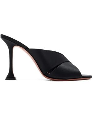 AMINA MUADDI Salma Criss-Cross Satin Mules - Black