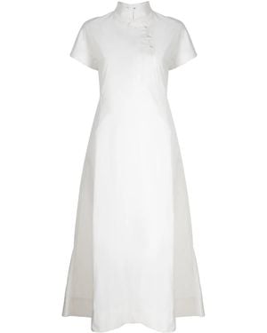 Shiatzy Chen Band-Collar Midi Dress - White